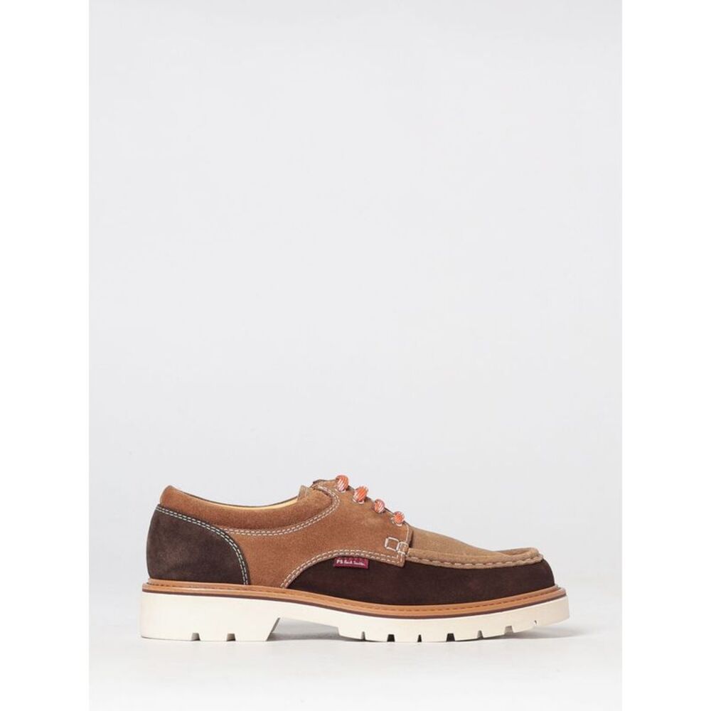 Paul Smith Men Rooster Bicolor Suede Derby Shoes Paul Smith With Serrated Sole